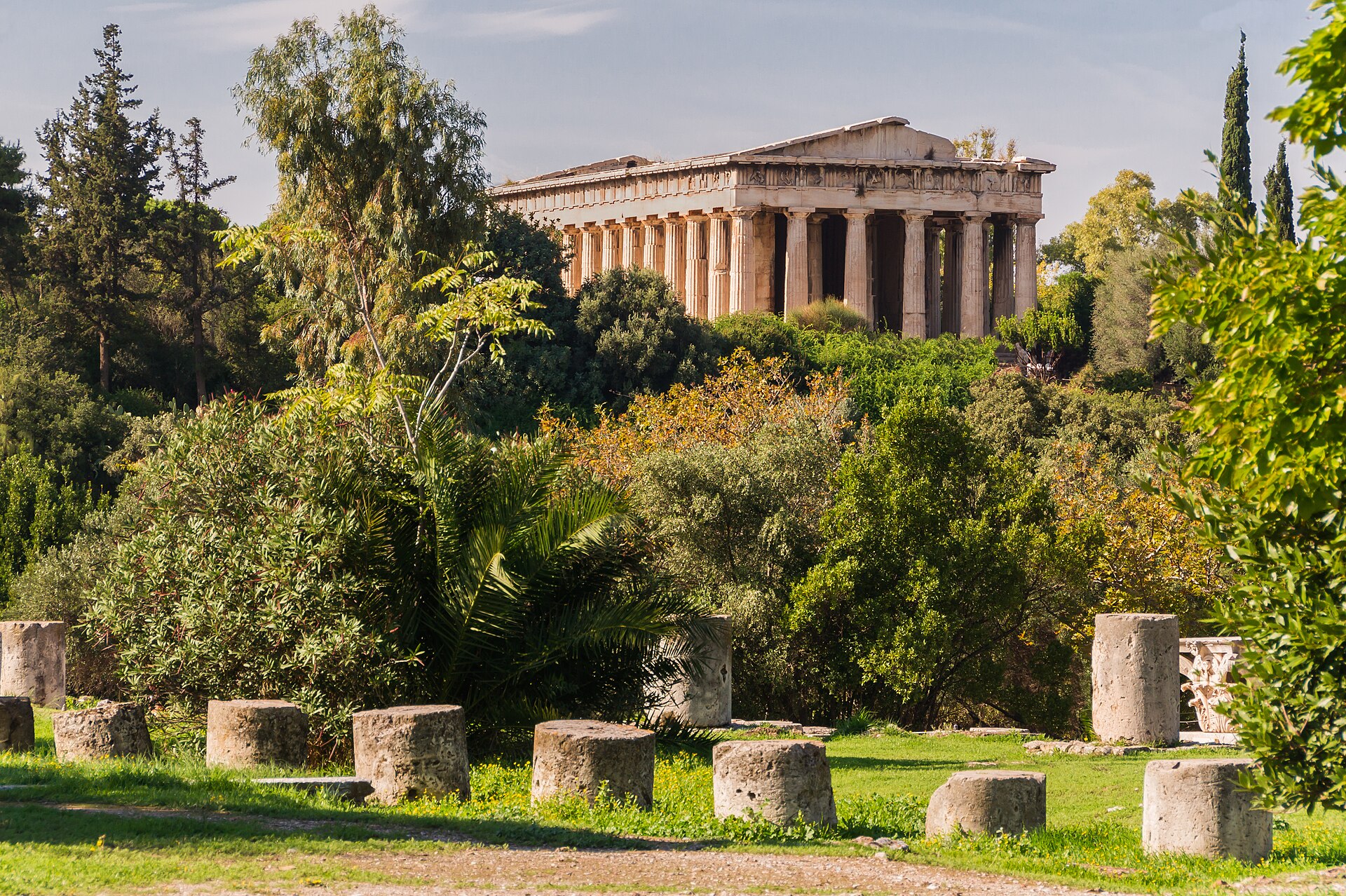 The Temple of Hephaestus seen from the Ancient Agora of Athens